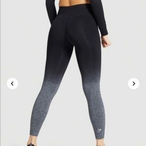 3/4 length Gymshark Black and Grey Ombre Leggings